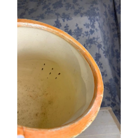 Beautifully Painted Orange Yellow Pink Vase with Cutouts - Picture 6 of 10